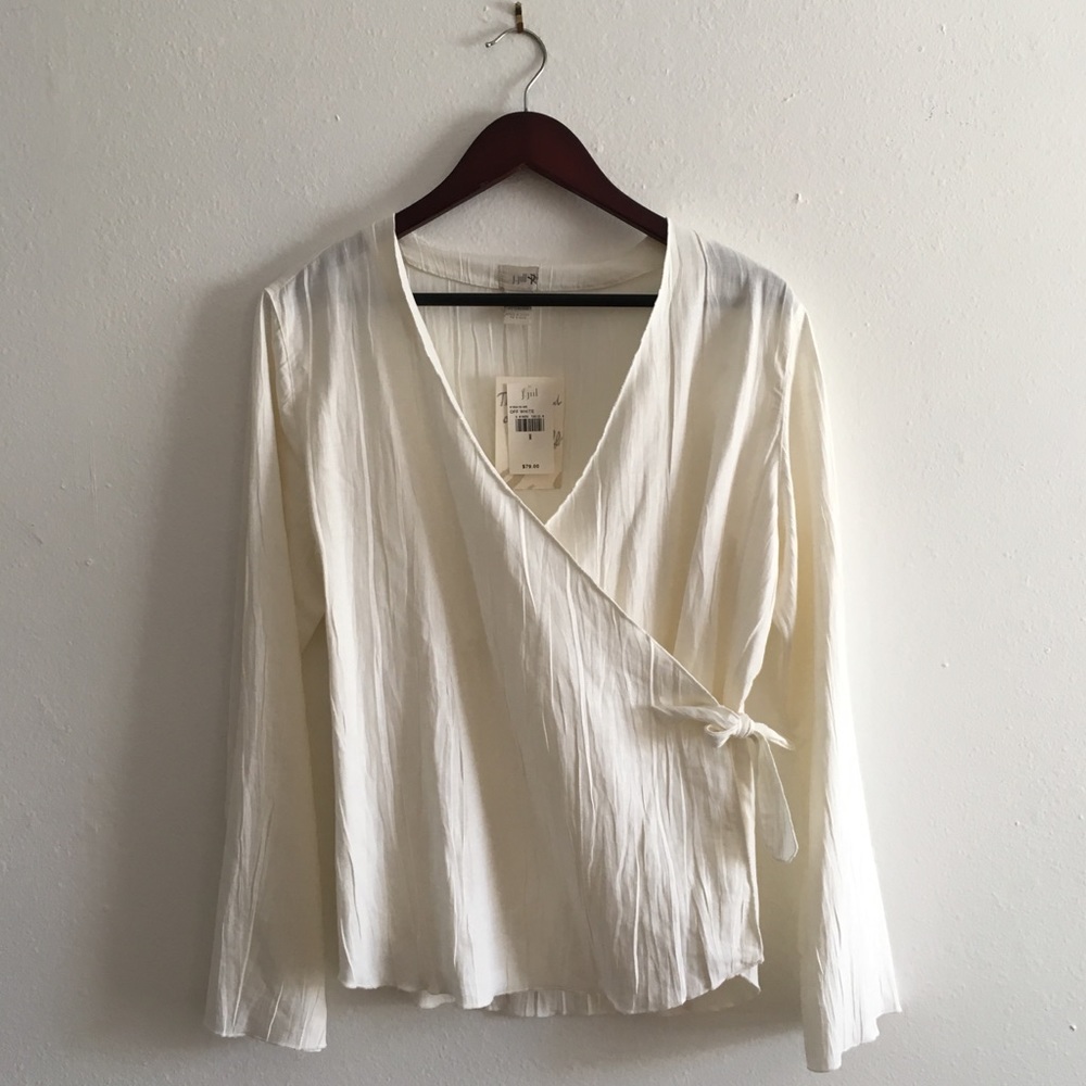 NWT J. Jill Textured Wrap Long Sleeve Shirt